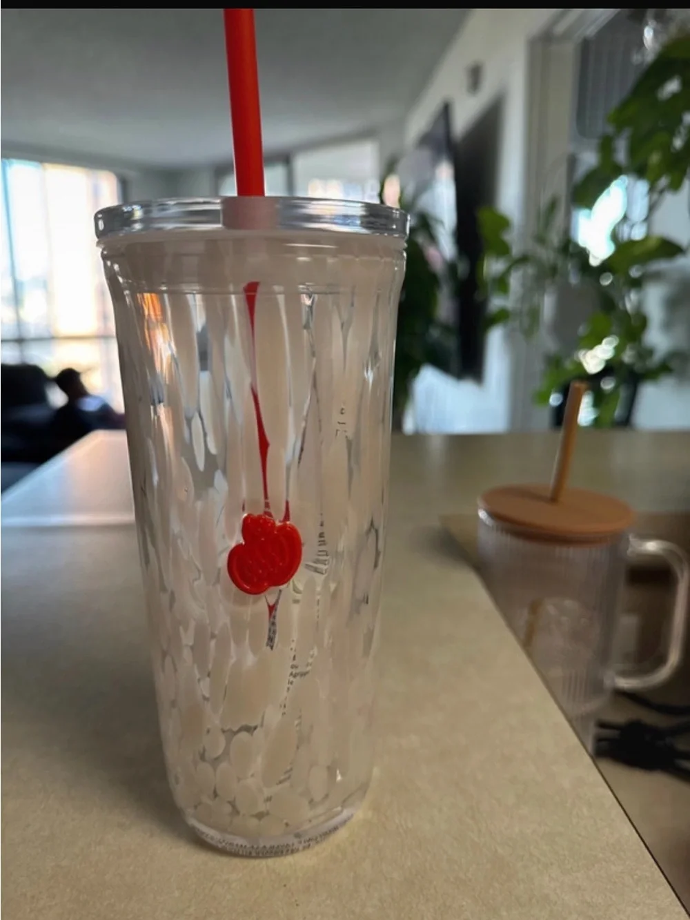 Starbucks Clear Textured Tumbler with Red Straw